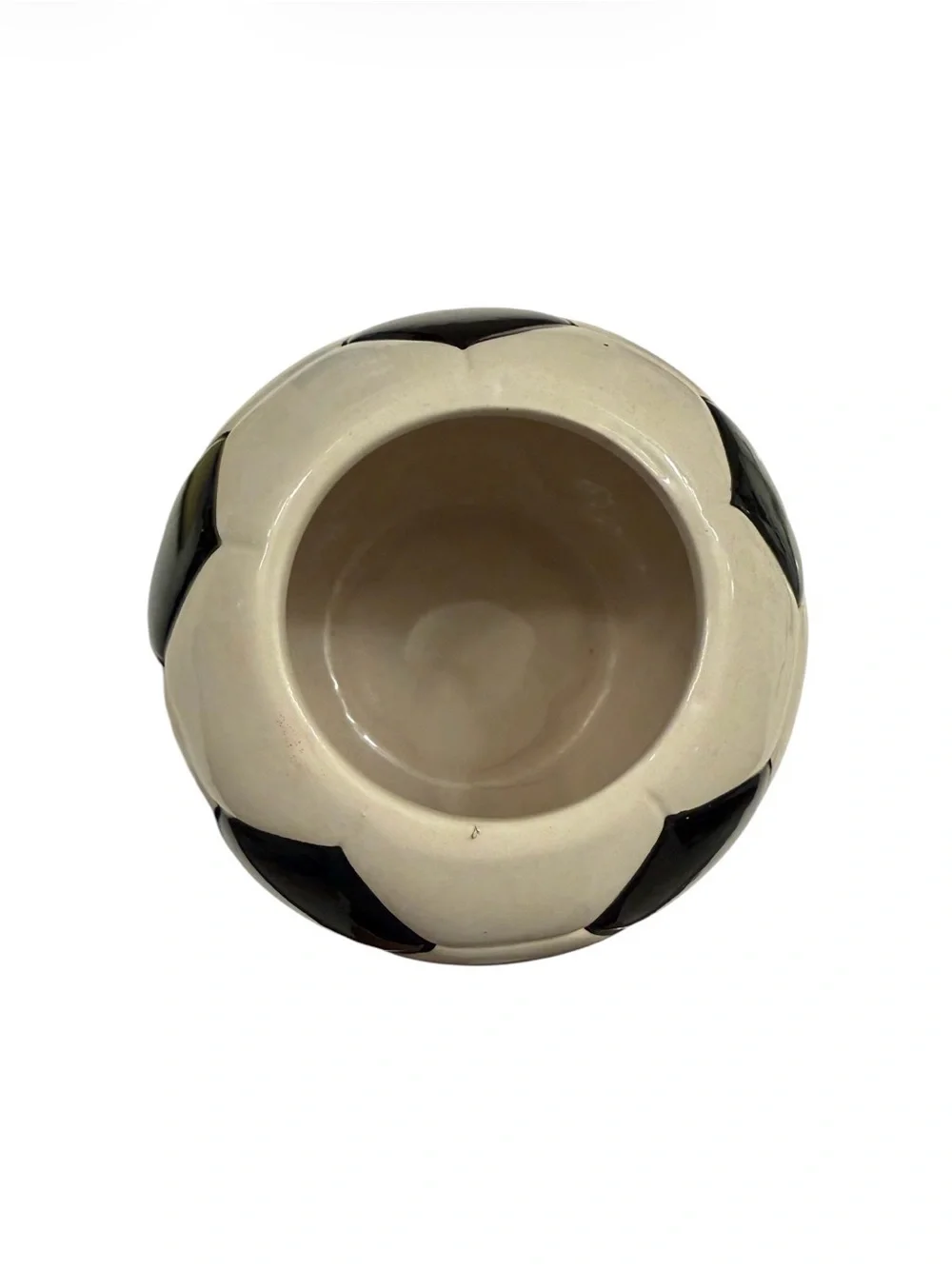 Soccer Ball Ceramic Planter - Black and White